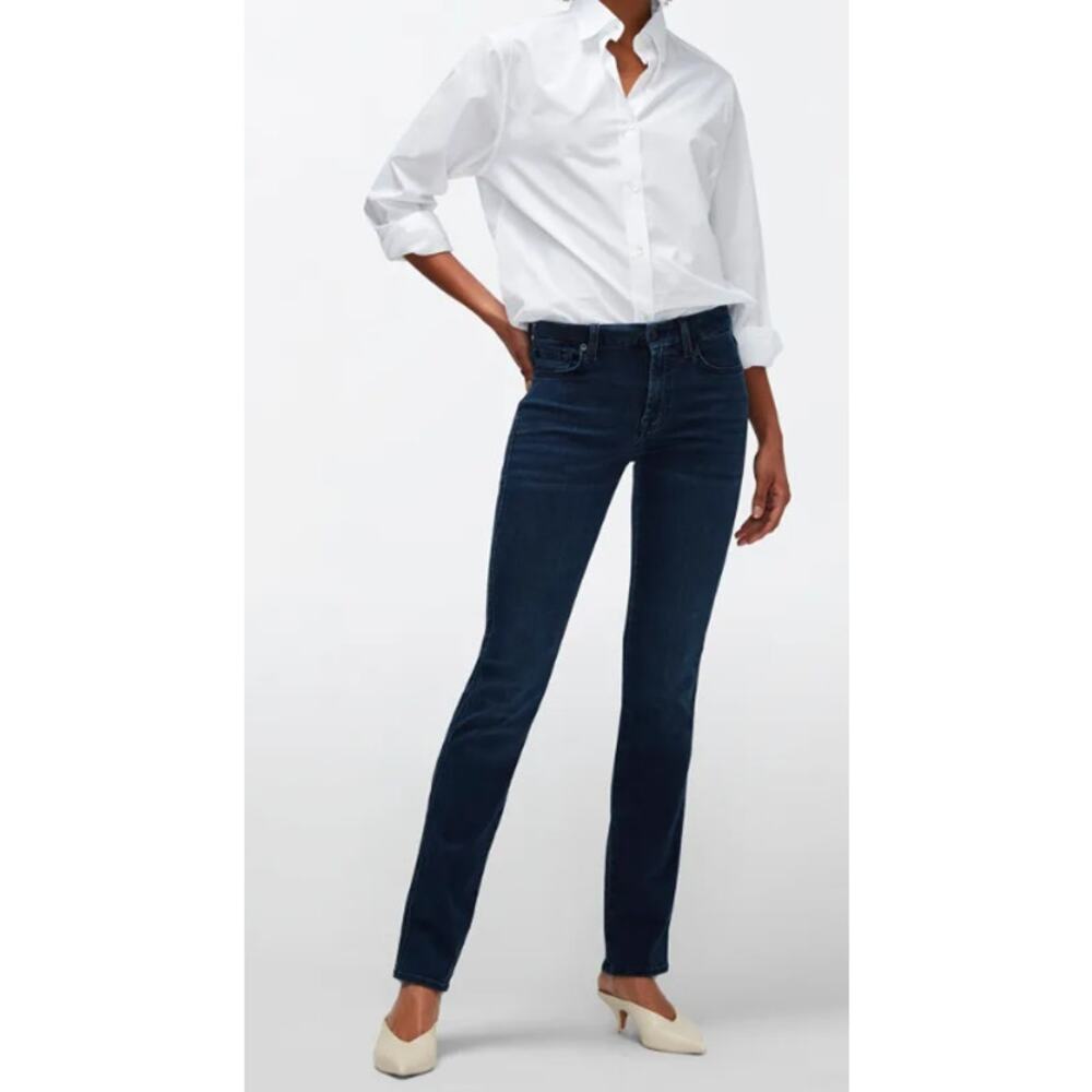 NEW 7 For All Mankind 7FAM The Slim Cigarette Straight Leg Dark Wash Jeans 24